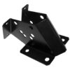 Black metal angle bracket with multiple holes for secure mounting and reinforcement in construction projects.