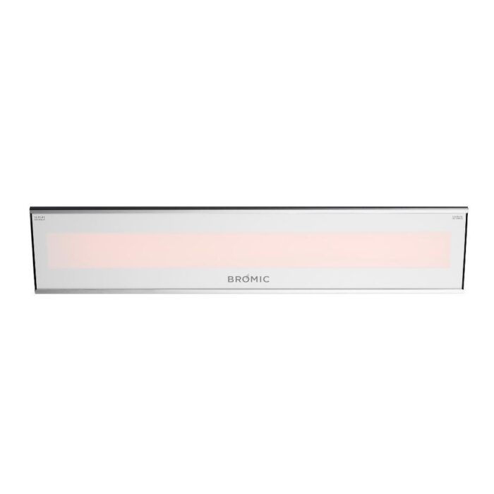 Bromic electric heater with a sleek design and white finish, ideal for outdoor and indoor heating solutions.