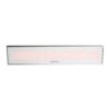 Bromic electric heater with a sleek white design and a wide heating surface, ideal for outdoor or indoor spaces.