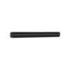 Black metal pipe with holes, suitable for various construction and DIY projects.