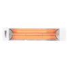 Infrared heating lamp with orange heating elements, designed for efficient indoor heating and comfort.