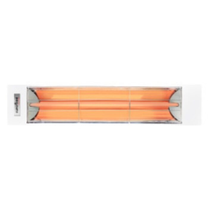 Infrared heating lamp with orange heating elements, designed for efficient indoor heating and comfort.
