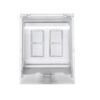 Clear electrical switch cover with two rectangular switch openings, designed for easy access and protection.