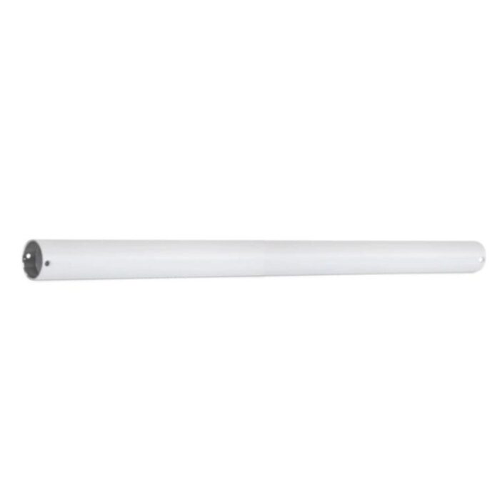 White fluorescent light tube with a metal end cap, suitable for various lighting applications.