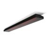 Black infrared ceiling heater with a sleek design, ideal for indoor heating solutions.
