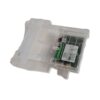 Battery management system (BMS) module in a transparent protective case, featuring USB and connection ports for battery monitoring.