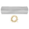 Stainless steel boat cover with tie-down straps for secure fastening.
