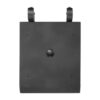 Black metal wall sign with a round knob and two top-mounted hanging brackets, suitable for home decor or business signage.