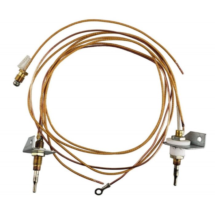 Glow plug set with multiple connectors and wires for diesel engine ignition systems.