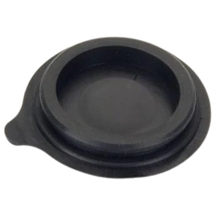 Black silicone lid for beverage containers, designed for spill prevention and easy sipping. Ideal for travel mugs and cups.