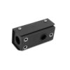 Black metal mounting bracket with multiple holes for secure installation.