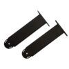 Black metal mounting brackets designed for secure installation, featuring a sleek design and pre-drilled holes for easy attachment.