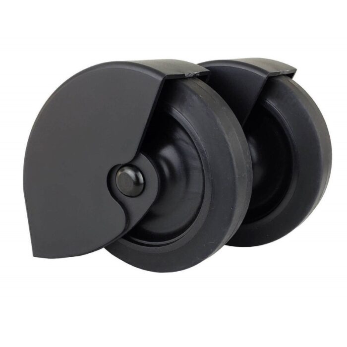 Black rubber swivel caster wheels designed for smooth mobility and durability. Ideal for furniture and equipment.