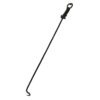 Black steel hook tool with a twisted handle and a sharp curved end, designed for lifting or pulling objects in various applications.