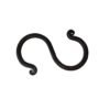 Decorative wrought iron hook with a swirling, elegant design, suitable for home decor or functional use.